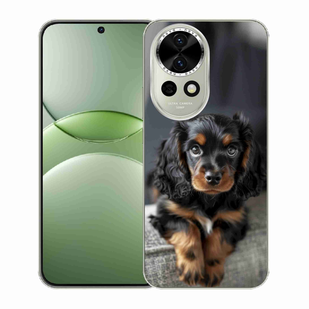 Gelový kryt mmCase na Huawei Nova 13 5G - roztomilý dlouhosrstý jezevčík