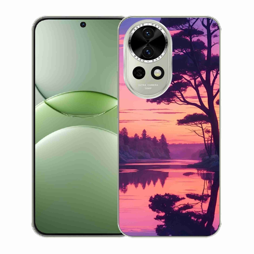Gelový kryt mmCase na Huawei Nova 13 5G - západ slunce nad jezerem