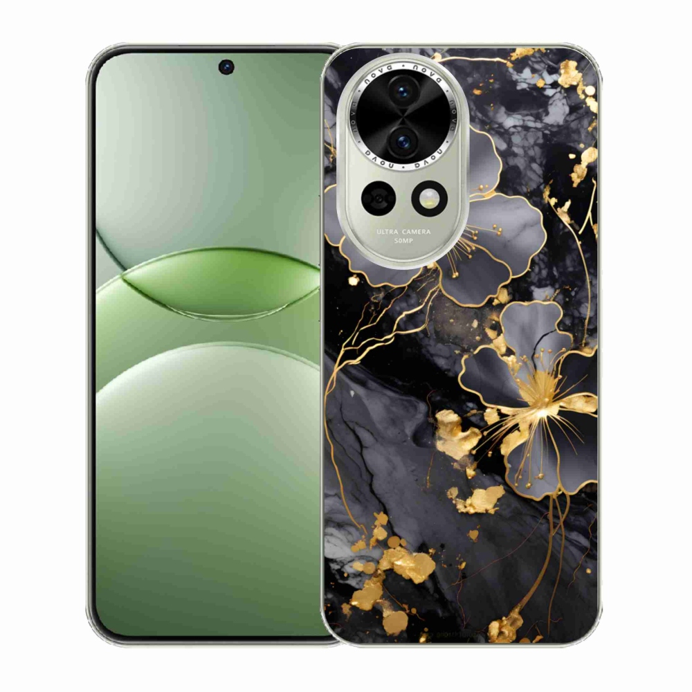 Gelový kryt mmCase na Huawei Nova 13 5G - zlaté květy
