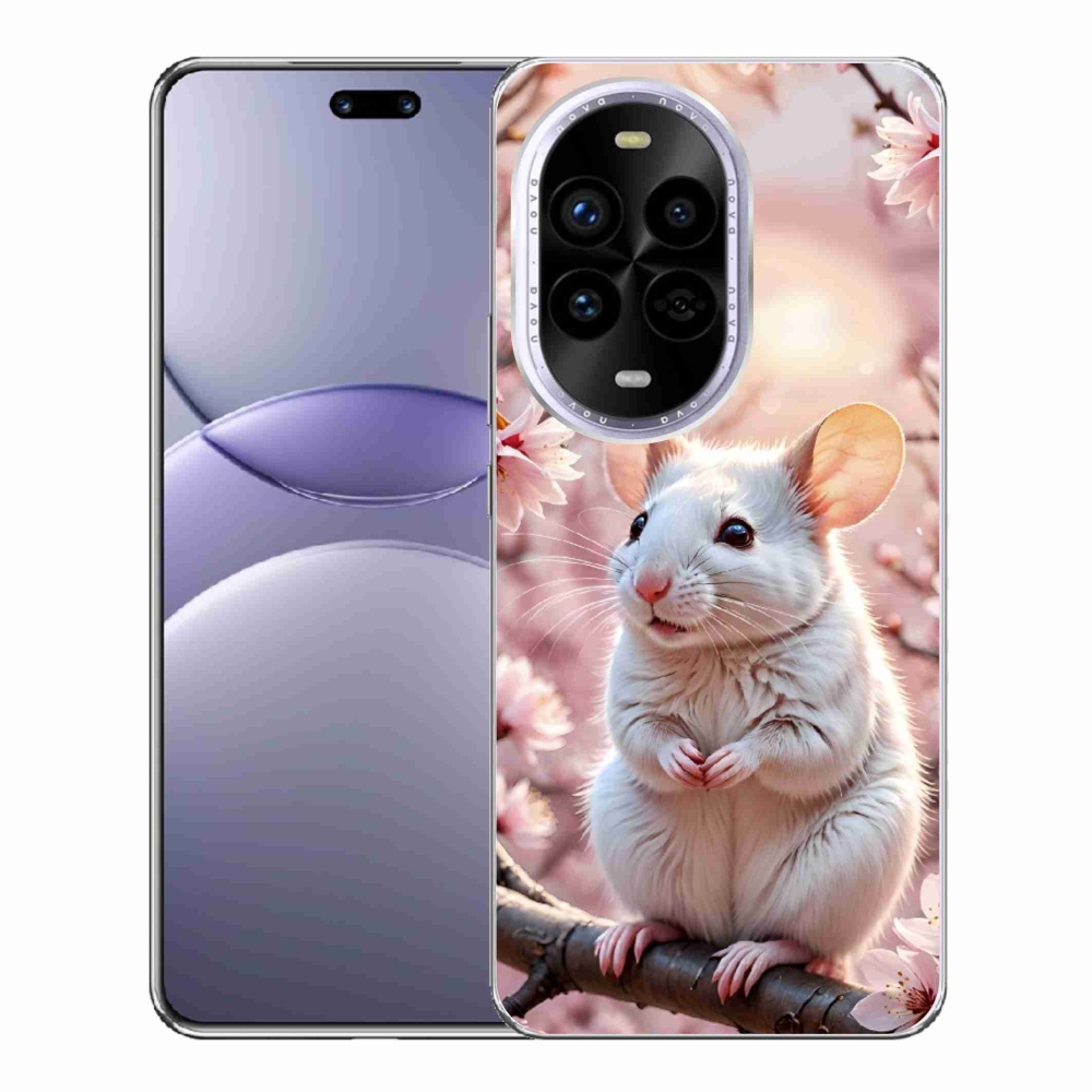 Gelový kryt mmCase na Huawei Nova 13 Pro 5G - bílá myš na větvi