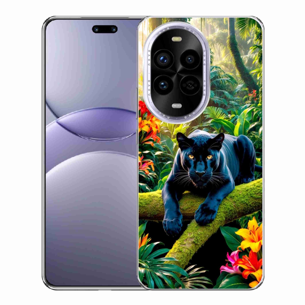 Gelový kryt mmCase na Huawei Nova 13 Pro 5G - černý panter v džungli