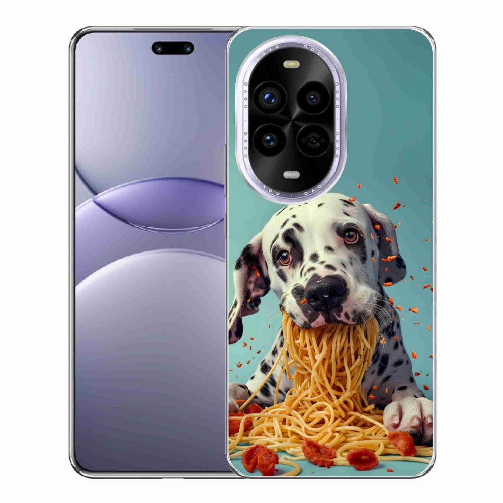 Gelový kryt mmCase na Huawei Nova 13 Pro 5G - dalmatin a špagety