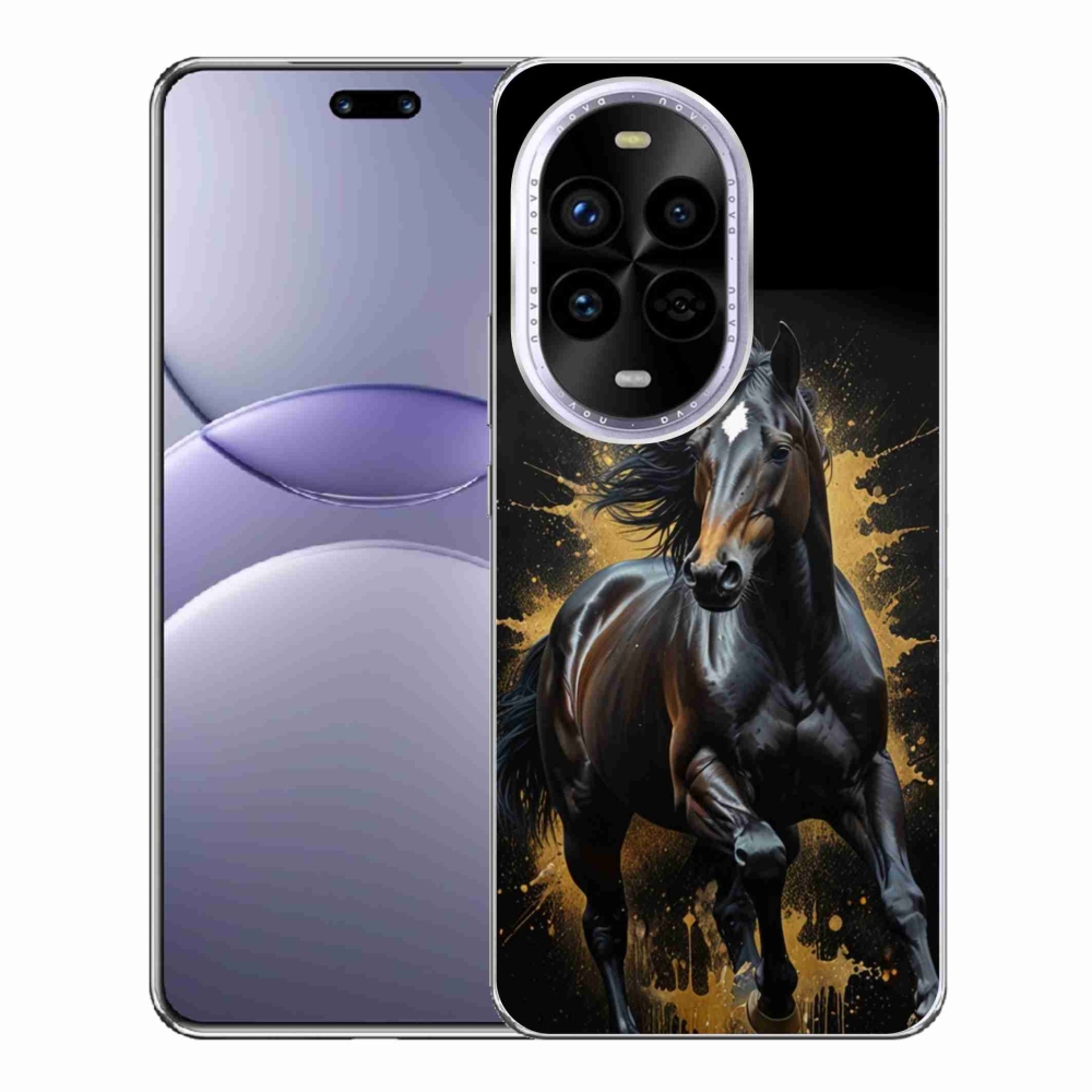 Gelový kryt mmCase na Huawei Nova 13 Pro 5G - elegantní černý hřebec