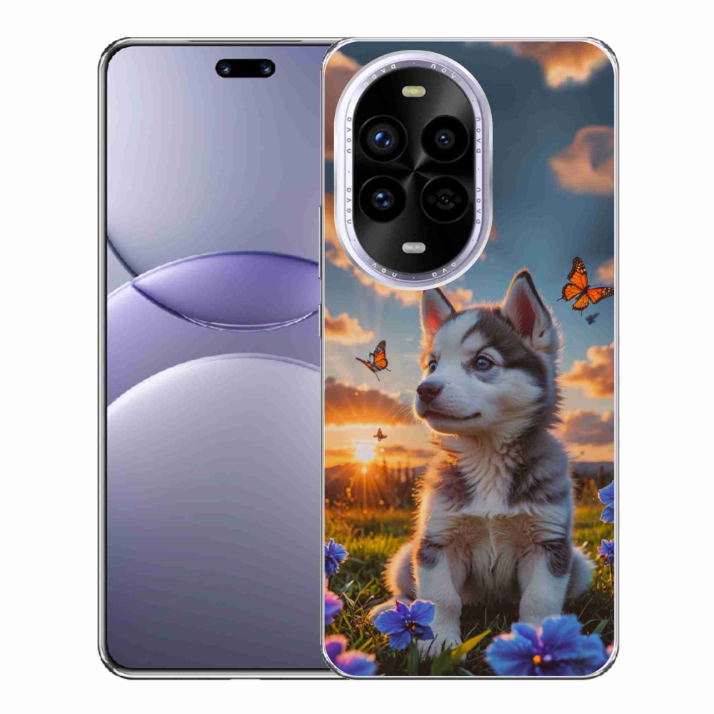 Gelový kryt mmCase na Huawei Nova 13 Pro 5G - husky při západu slunce