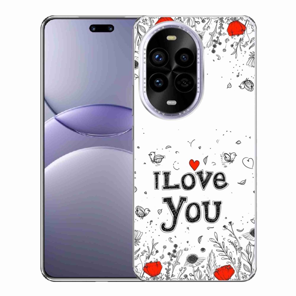 Gelový kryt mmCase na Huawei Nova 13 Pro 5G - I love you bílé pozadí