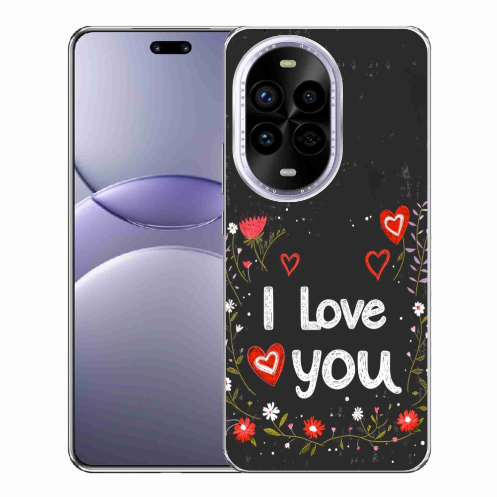 Gelový kryt mmCase na Huawei Nova 13 Pro 5G - I love you černé pozadí
