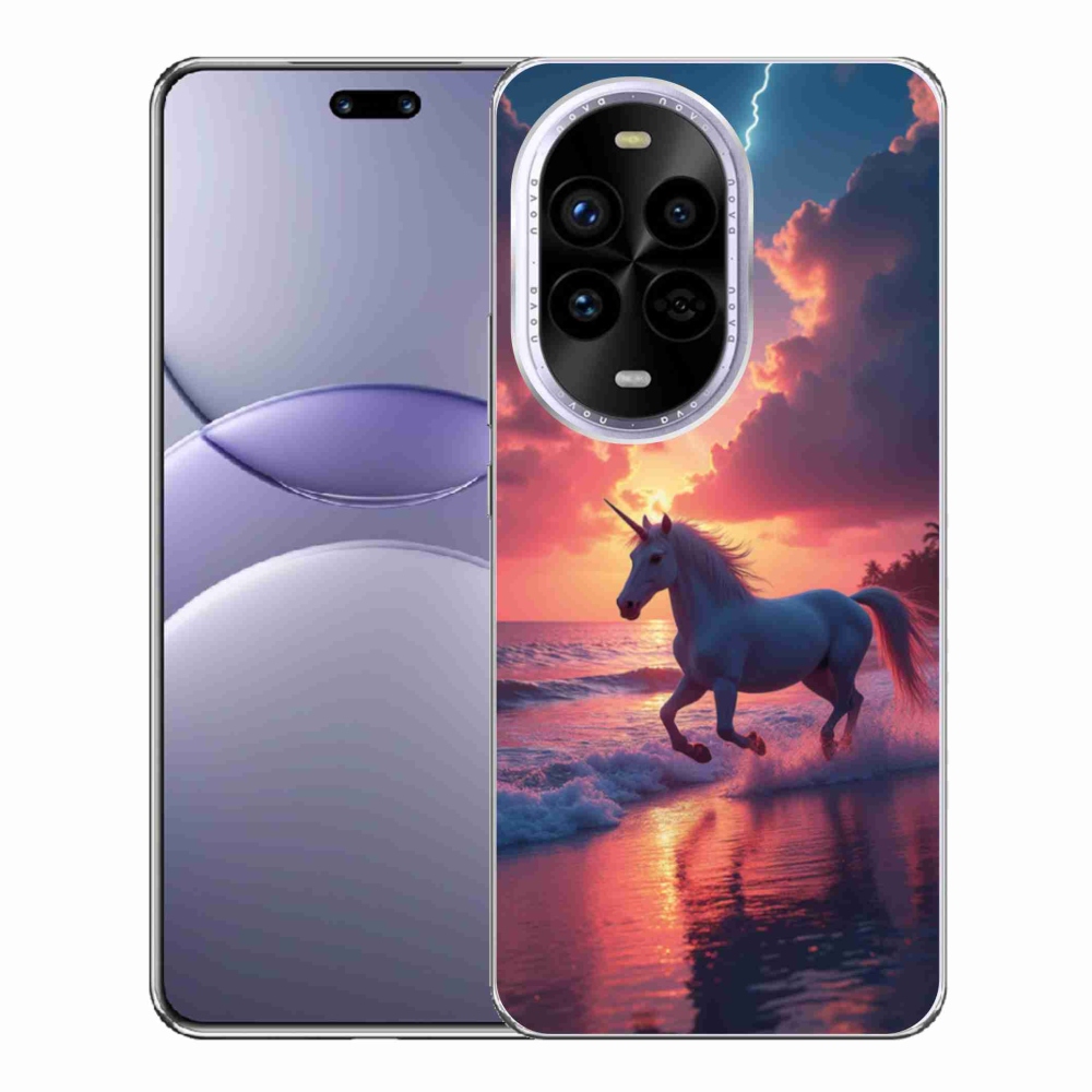 Gelový kryt mmCase na Huawei Nova 13 Pro 5G - jednorožec na pláži