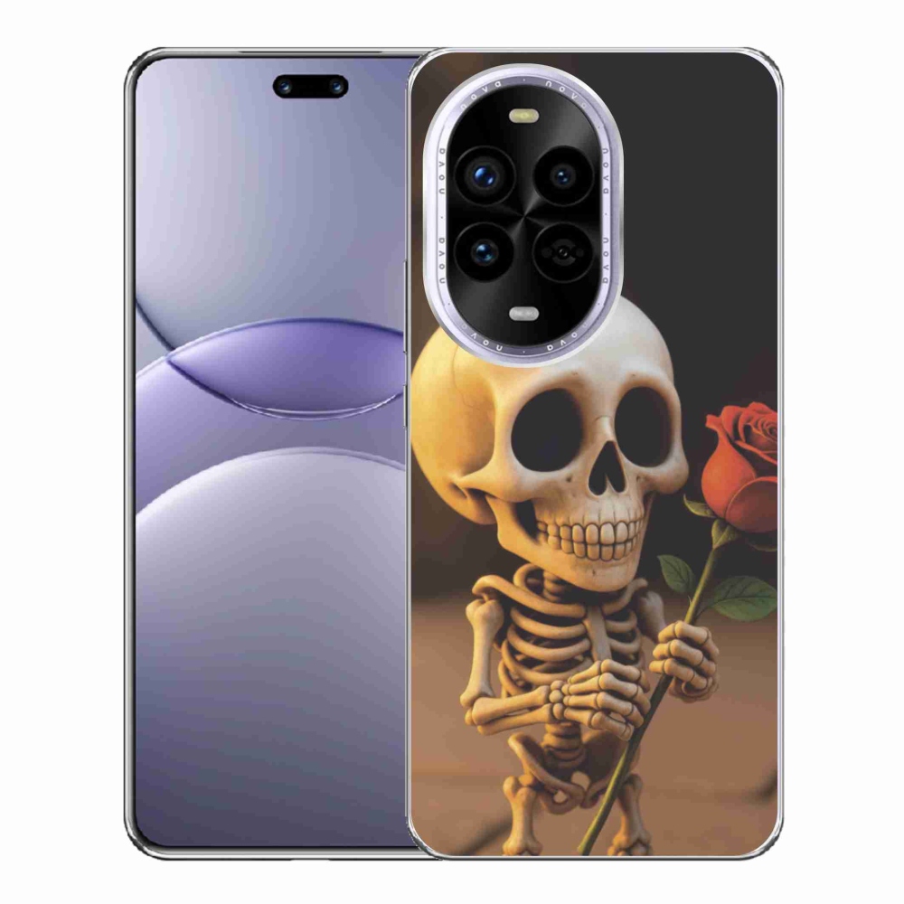 Gelový kryt mmCase na Huawei Nova 13 Pro 5G - kostlivec s růží
