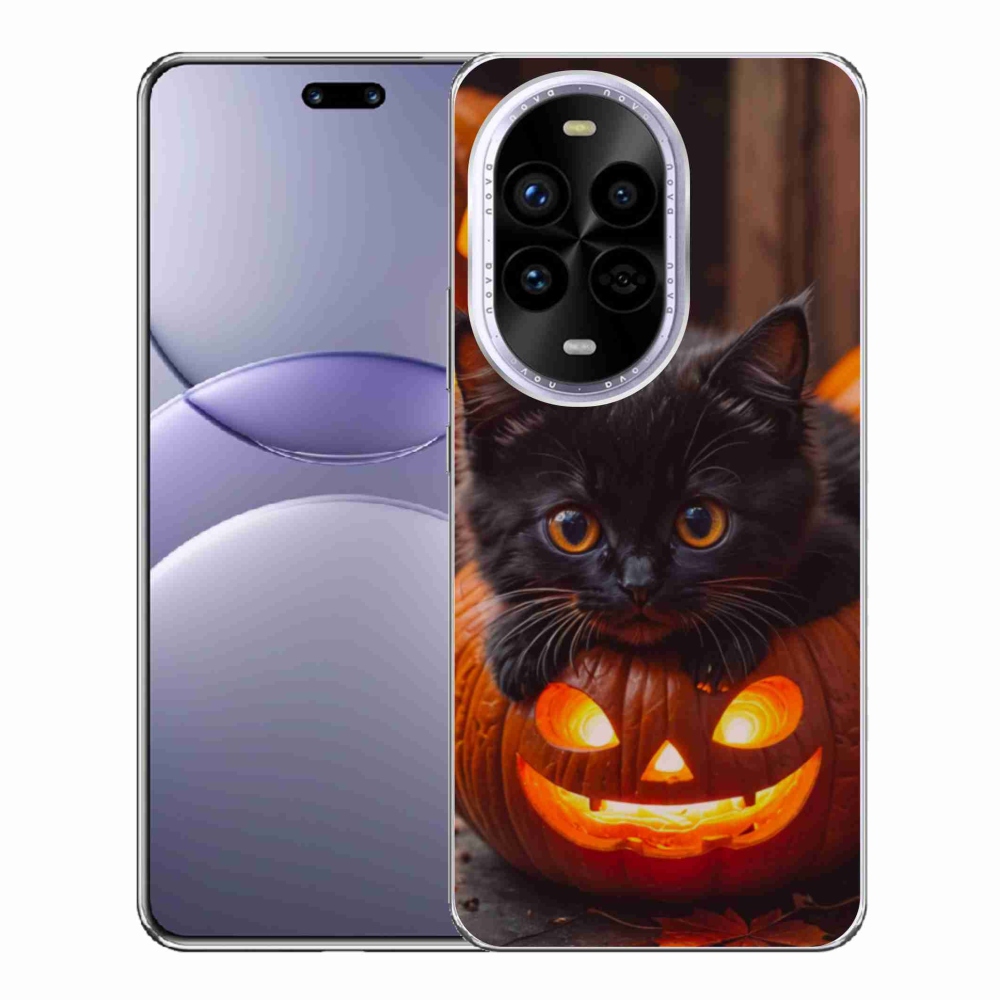 Gelový kryt mmCase na Huawei Nova 13 Pro 5G - kotě a dýně