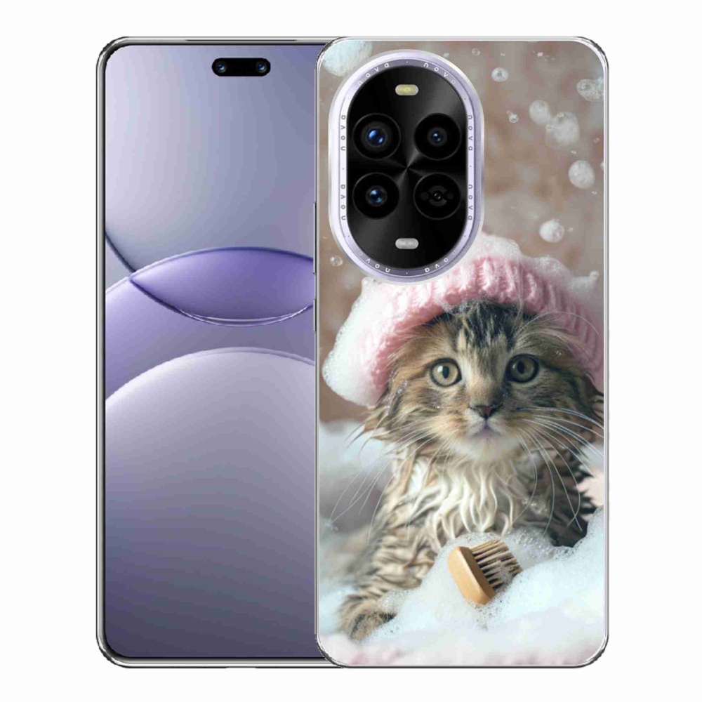 Gelový kryt mmCase na Huawei Nova 13 Pro 5G - kotě a koupel