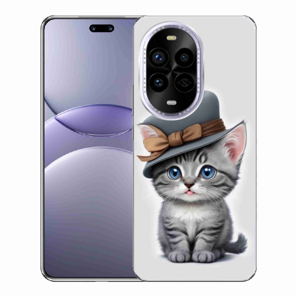 Gelový kryt mmCase na Huawei Nova 13 Pro 5G - kotě s kloboukem