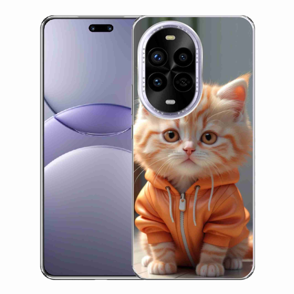 Gelový kryt mmCase na Huawei Nova 13 Pro 5G - kotě v mikině