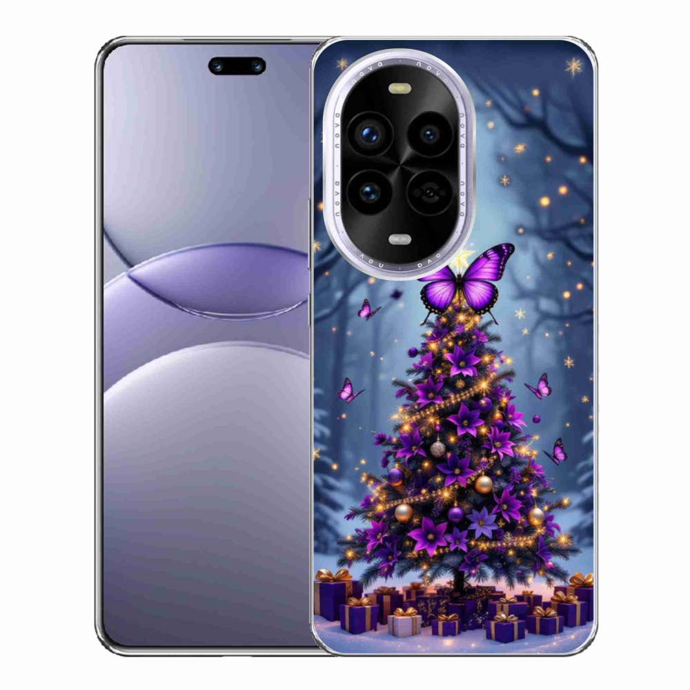Gelový kryt mmCase na Huawei Nova 13 Pro 5G - motýlí vánoční stromek