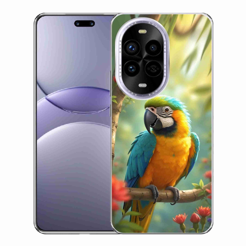 Gelový kryt mmCase na Huawei Nova 13 Pro 5G - papoušek ara modrožlutá
