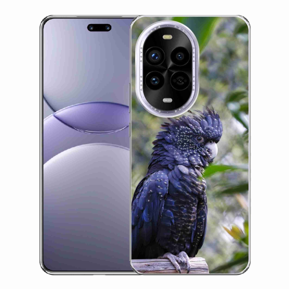 Gelový kryt mmCase na Huawei Nova 13 Pro 5G - papoušek kakadu černý