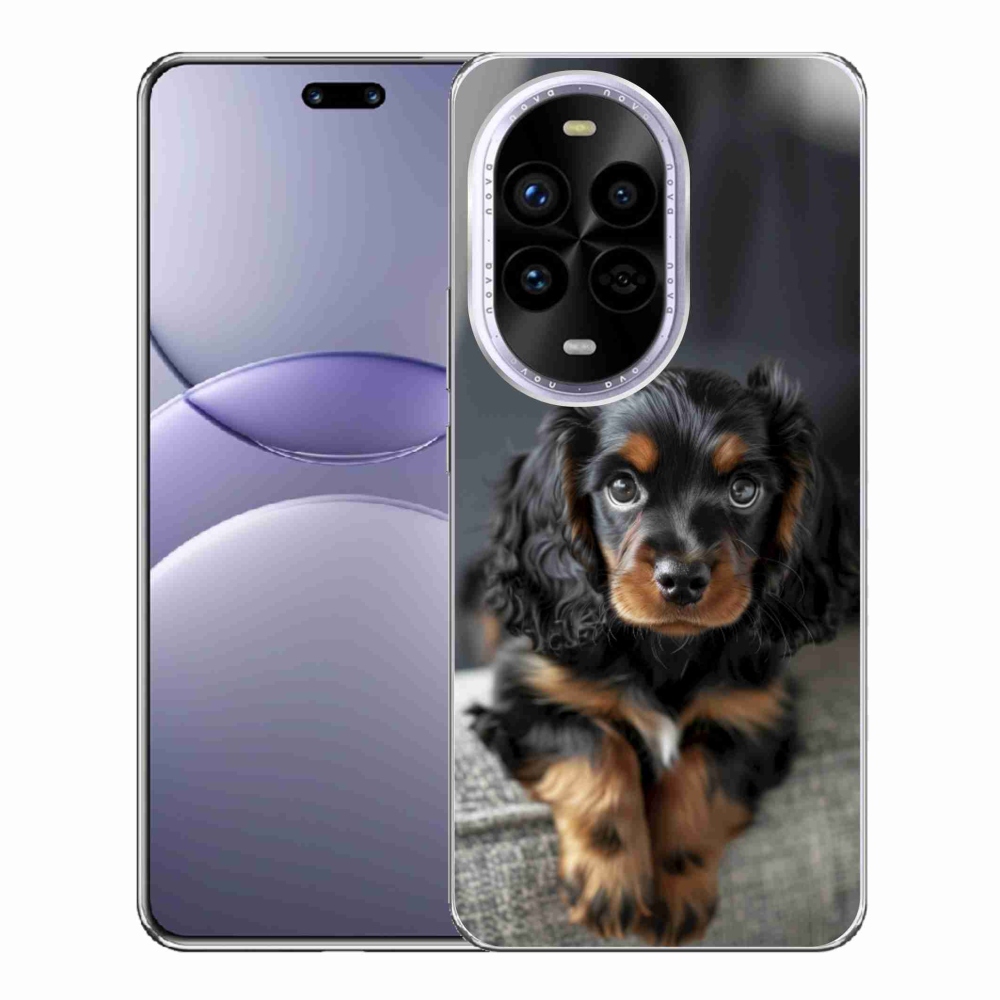 Gelový kryt mmCase na Huawei Nova 13 Pro 5G - roztomilý dlouhosrstý jezevčík