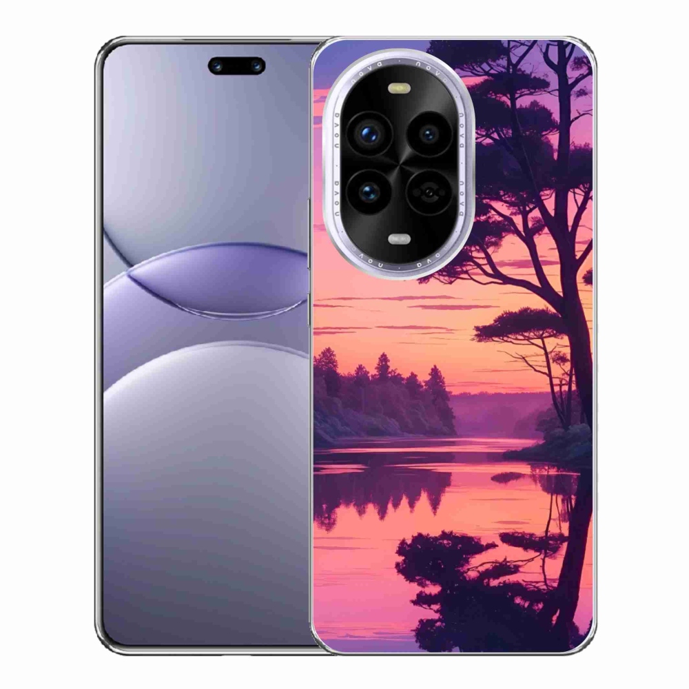 Gelový kryt mmCase na Huawei Nova 13 Pro 5G - západ slunce nad jezerem