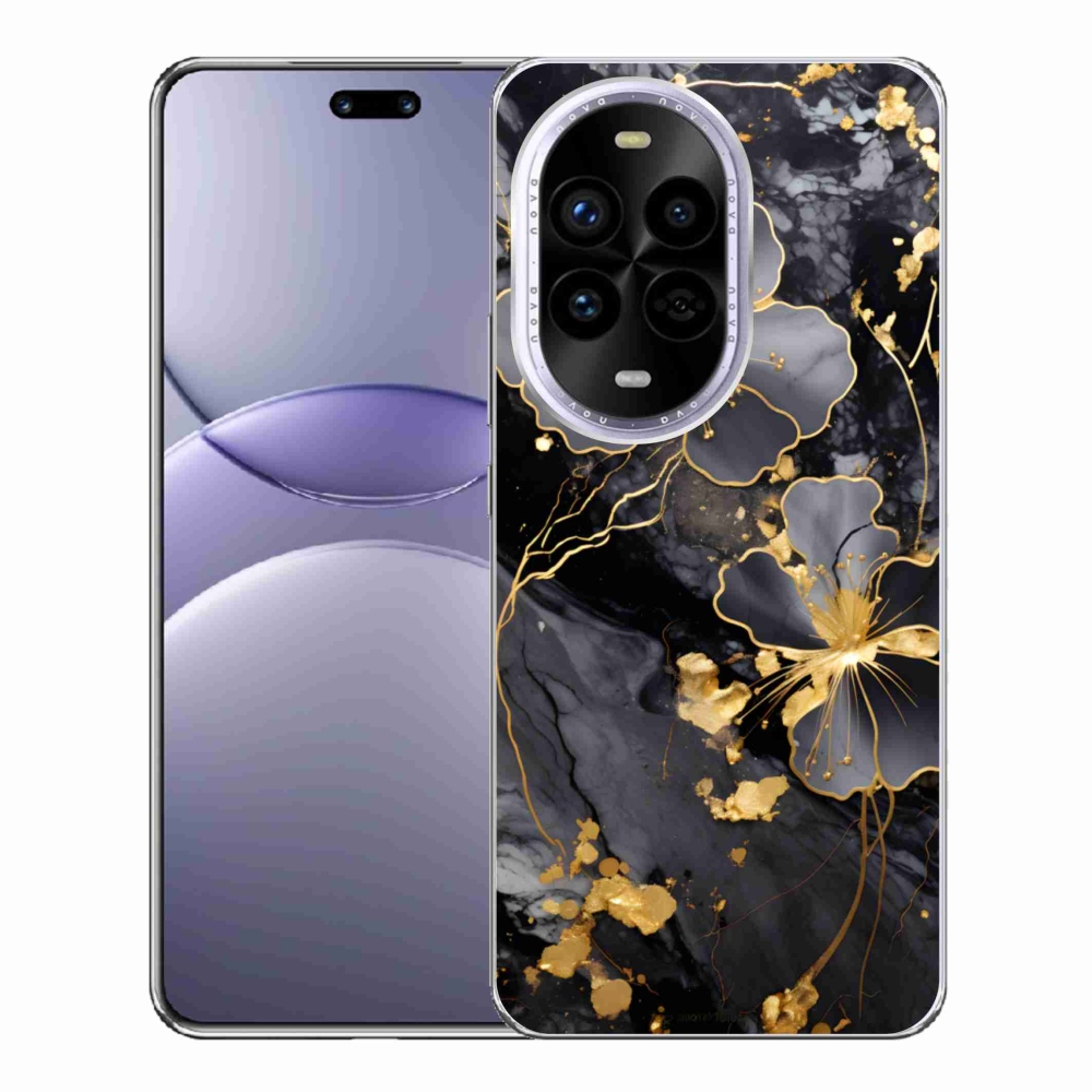 Gelový kryt mmCase na Huawei Nova 13 Pro 5G - zlaté květy