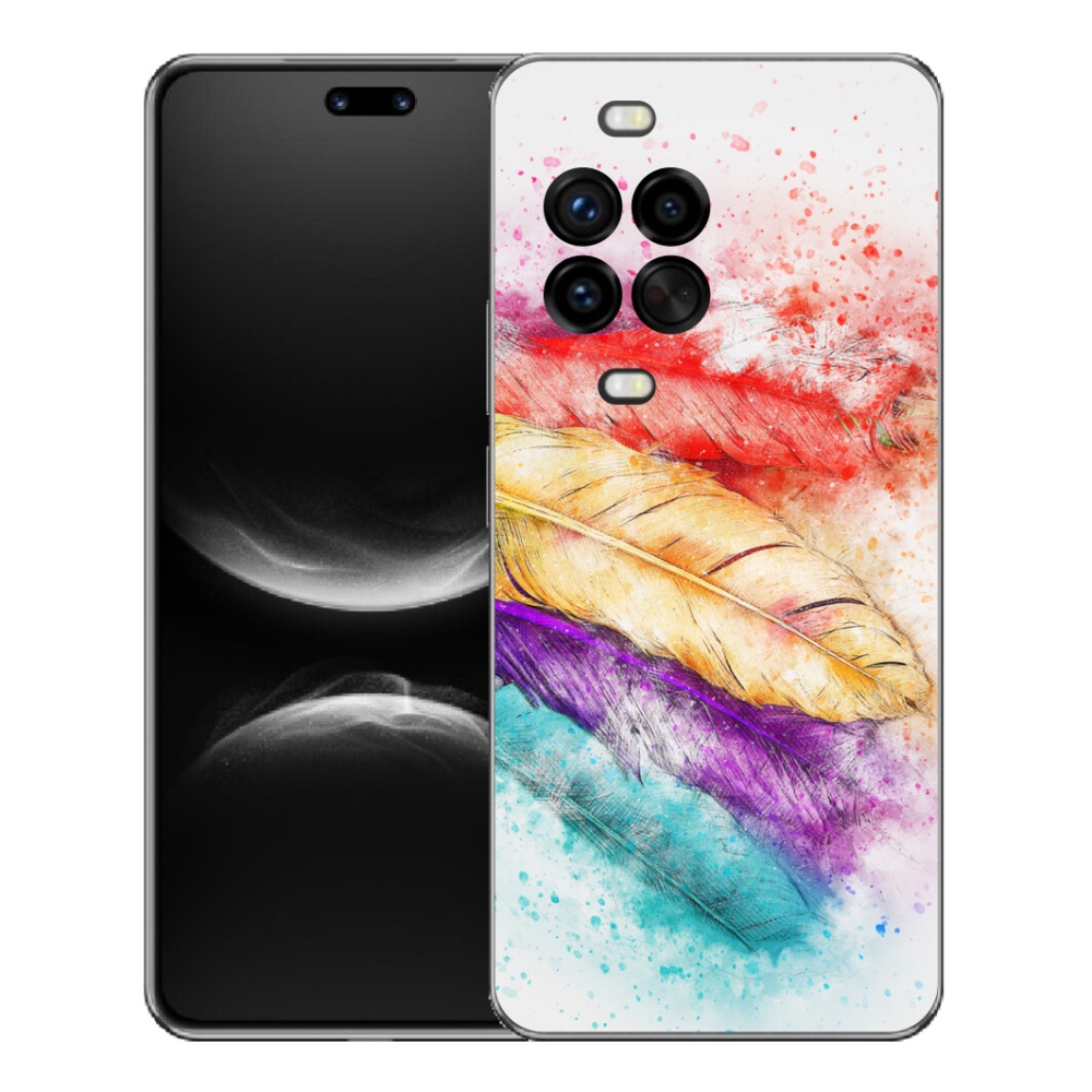 Gelový kryt mmCase na Huawei Nova 14 Pro - barevné peří