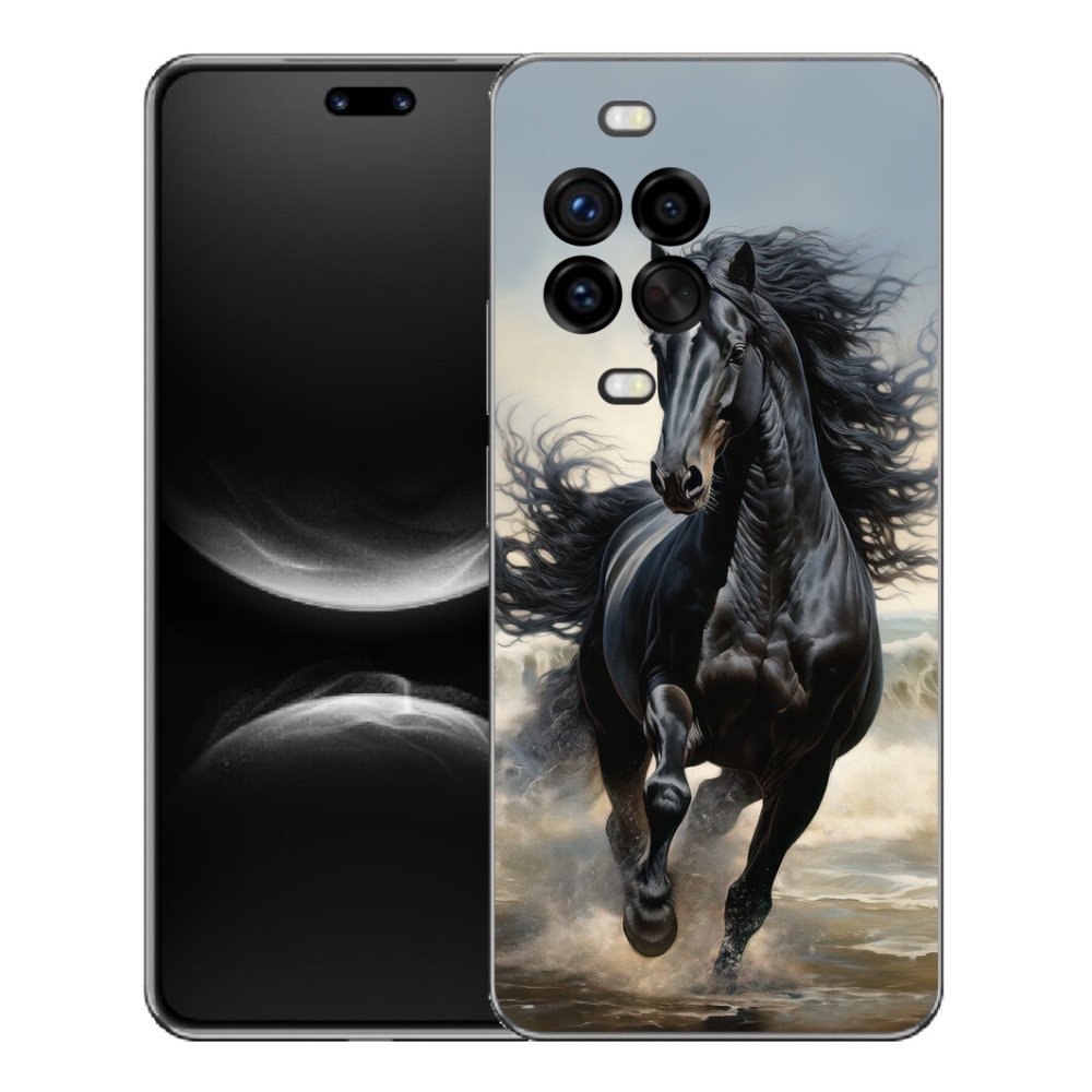 Gelový kryt mmCase na Huawei Nova 14 Pro - běžící černý kůň