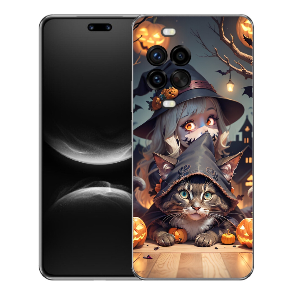 Gelový kryt mmCase na Huawei Nova 14 Pro - čarodějnice s kočkou