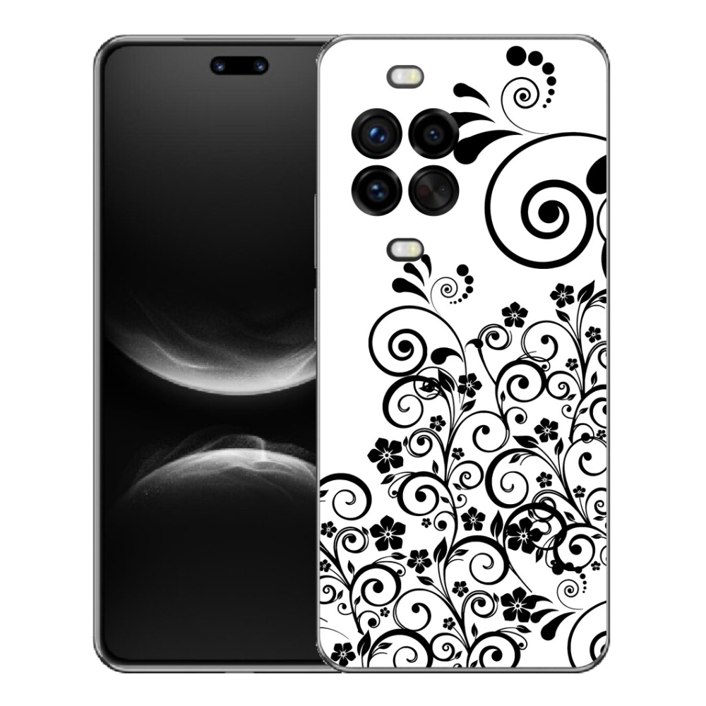 Gelový kryt mmCase na Huawei Nova 14 Pro - černobílé květinové vzory