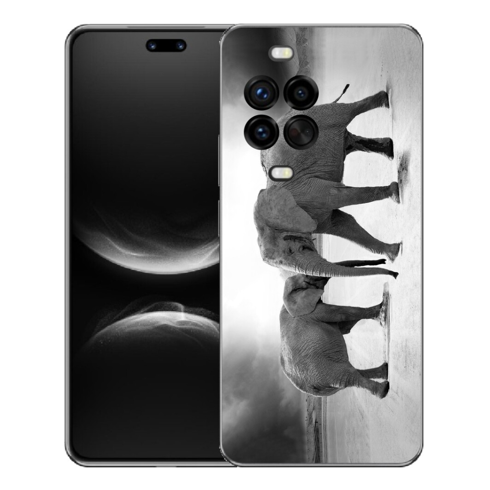 Gelový kryt mmCase na Huawei Nova 14 Pro - černobílí sloni