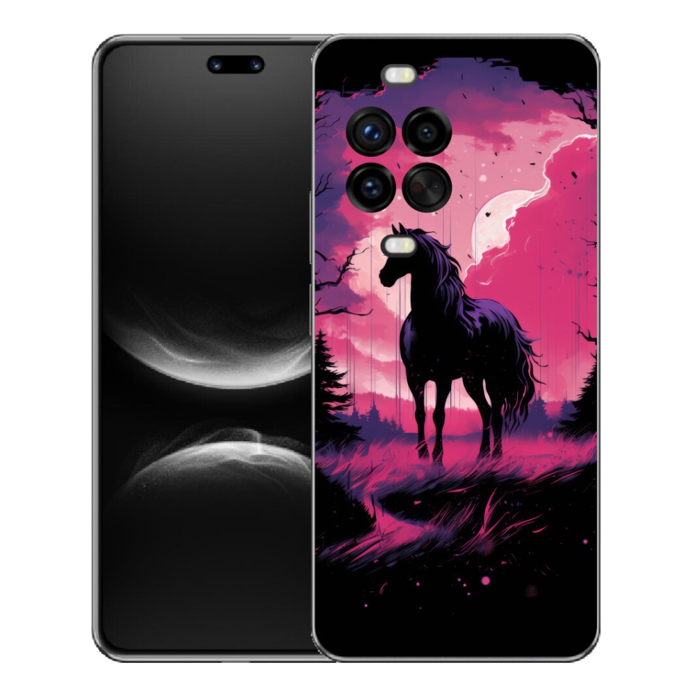 Gelový kryt mmCase na Huawei Nova 14 Pro - černý kreslený kůň 1