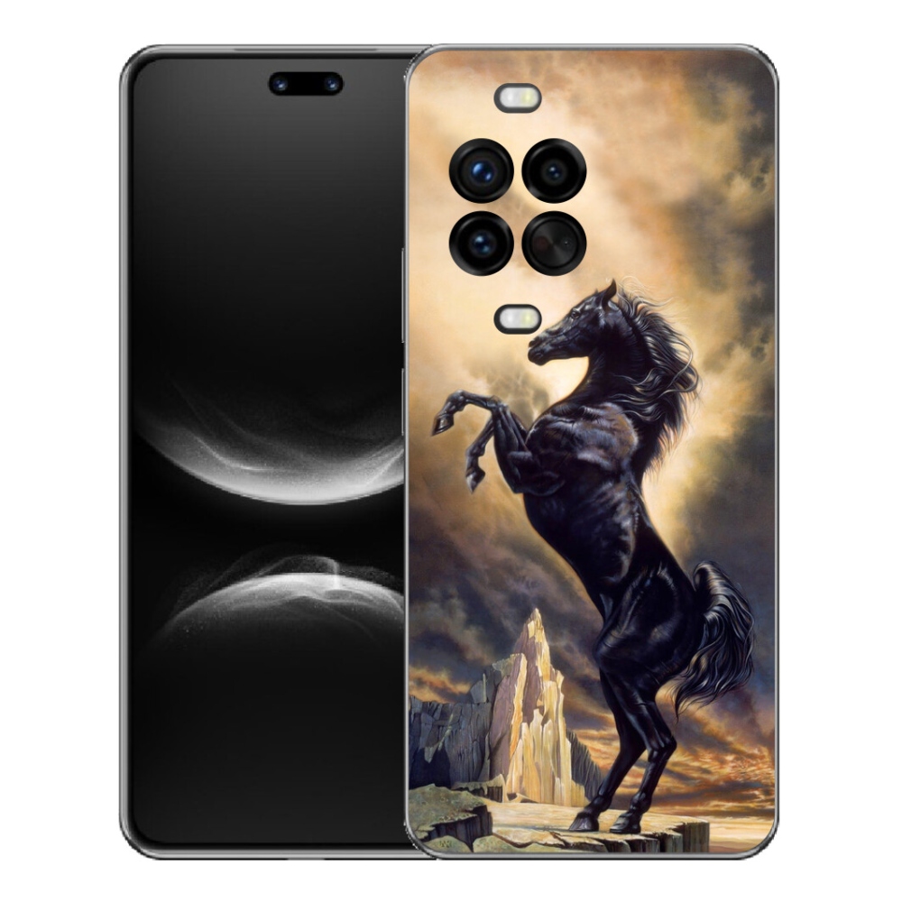 Gelový kryt mmCase na Huawei Nova 14 Pro - černý kreslený kůň