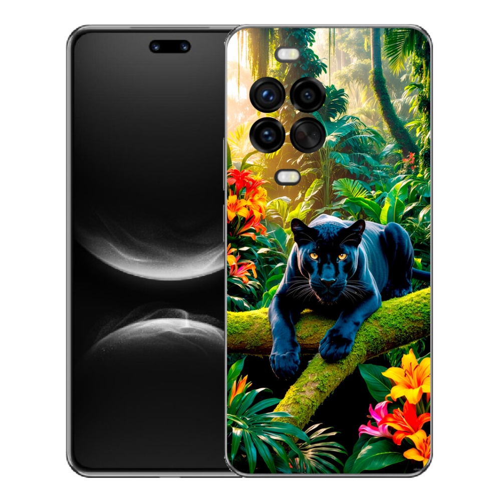 Gelový kryt mmCase na Huawei Nova 14 Pro - černý panter v džungli