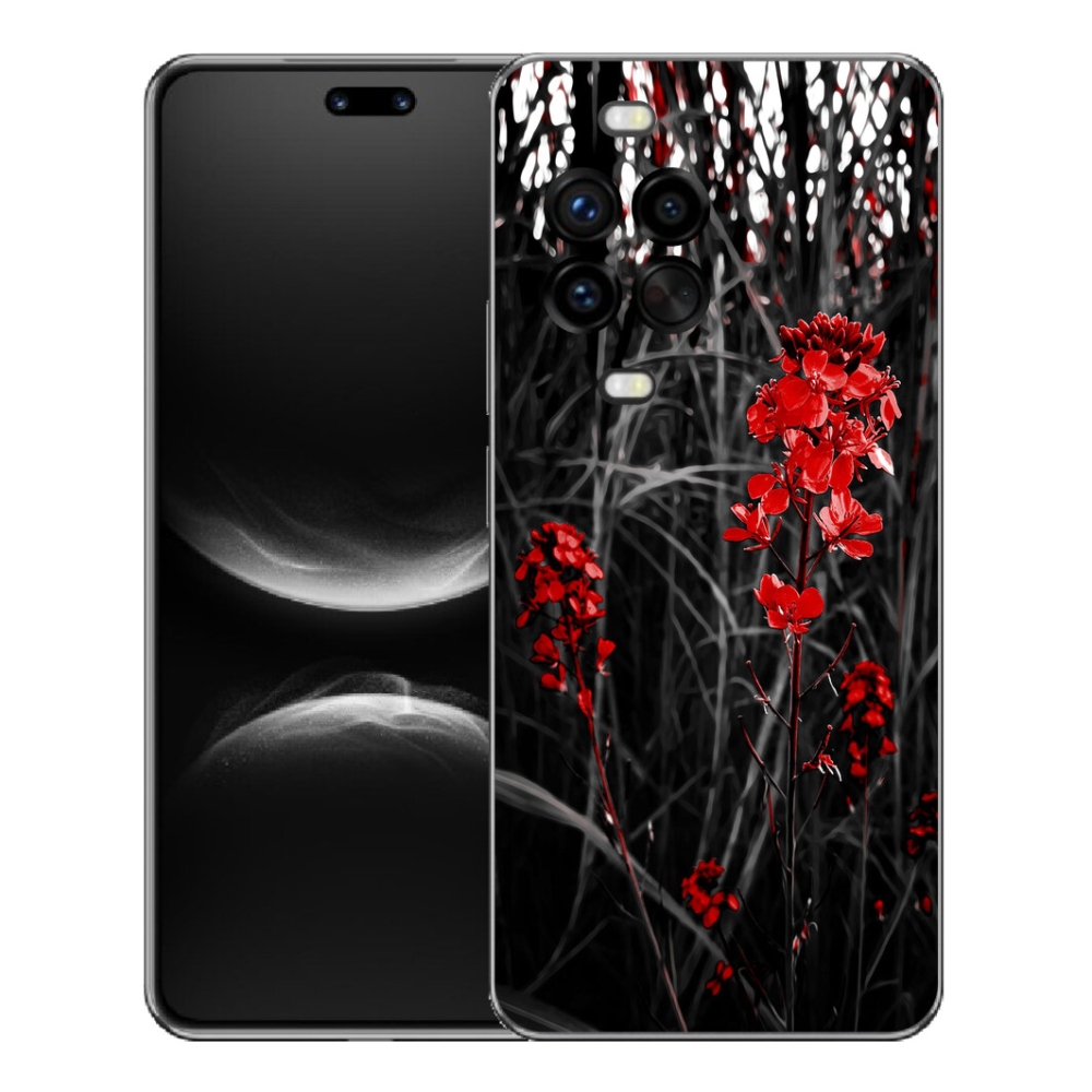 Gelový kryt mmCase na Huawei Nova 14 Pro - červená rostlina