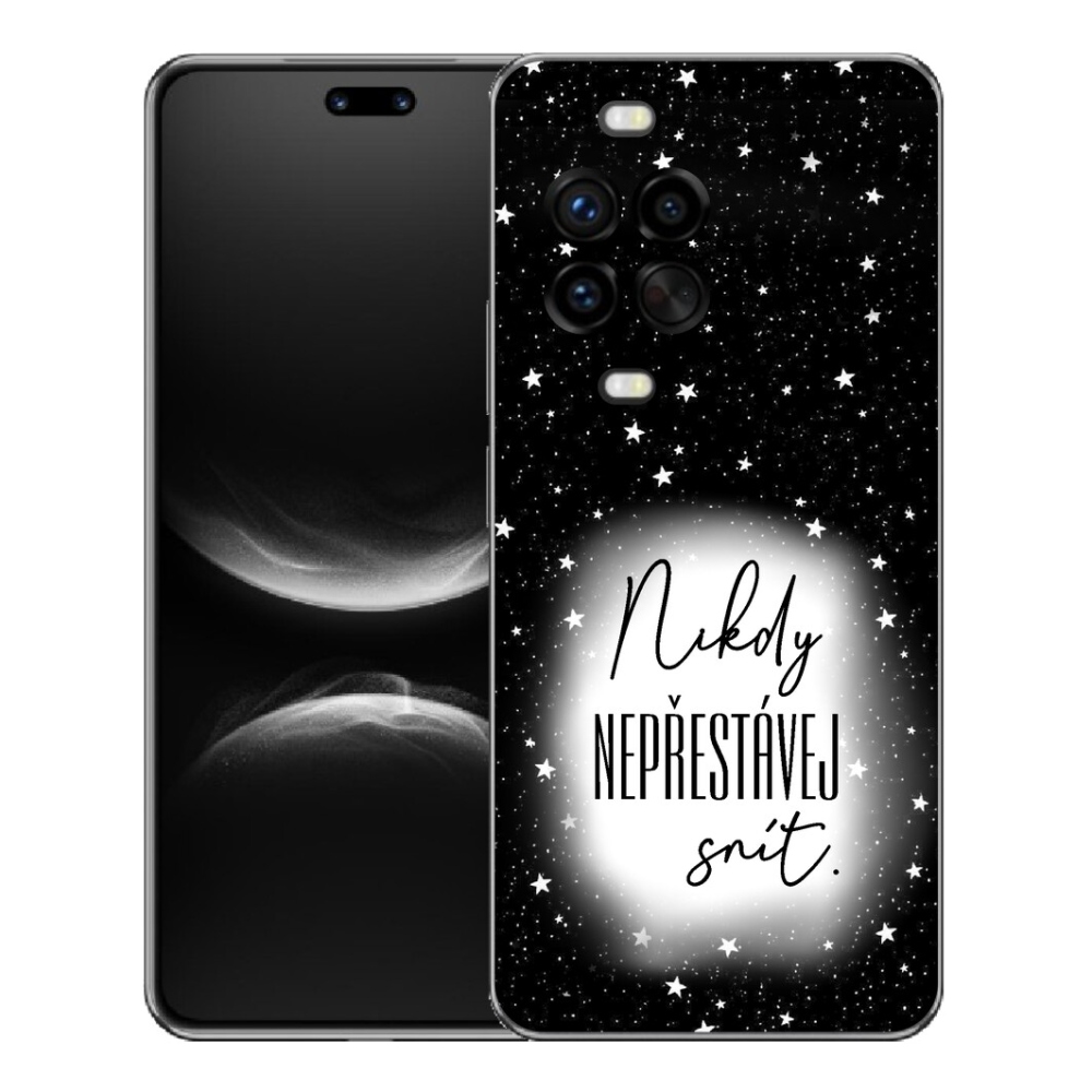 Gelový kryt mmCase na Huawei Nova 14 Pro - citát 1 bíločerné pozadí