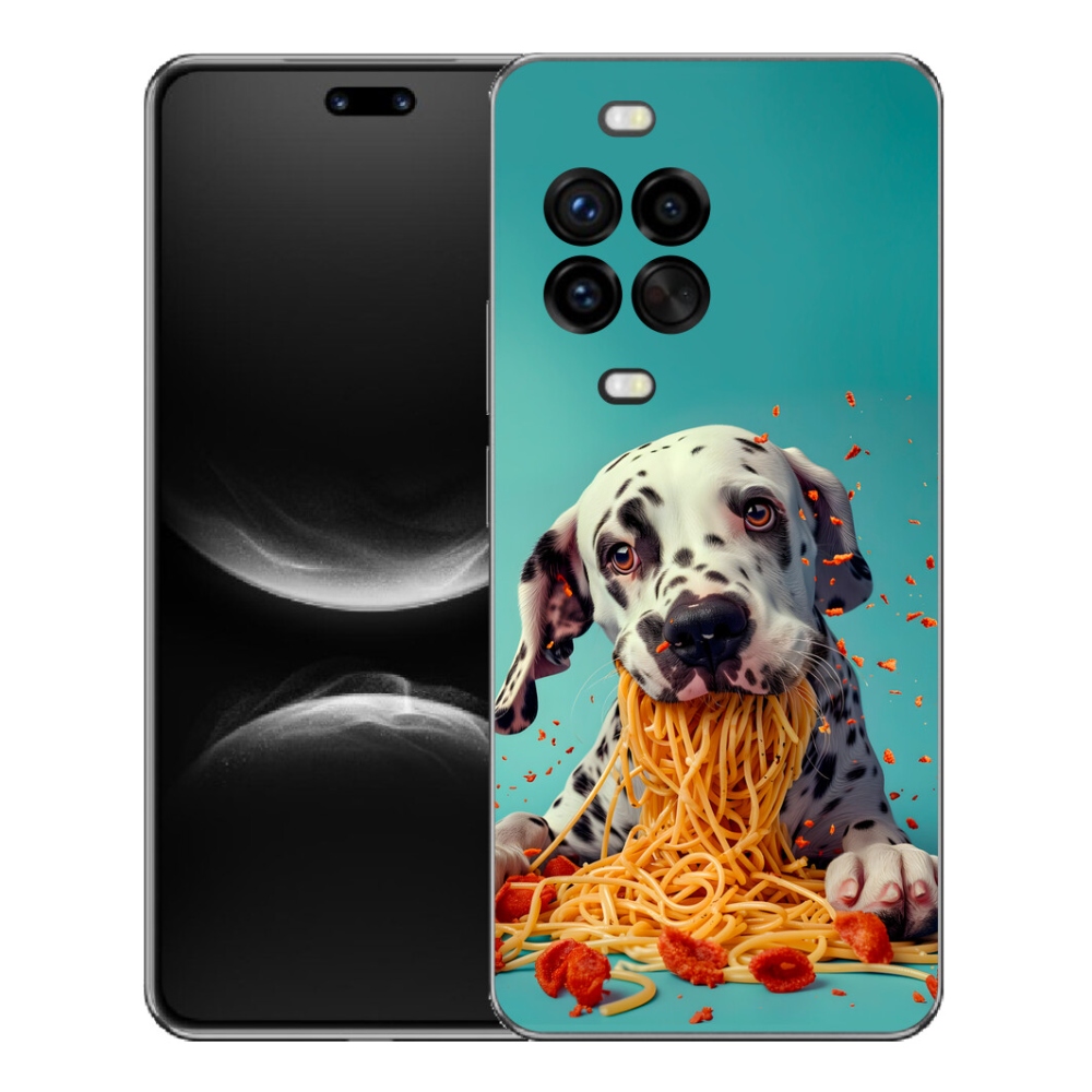 Gelový kryt mmCase na Huawei Nova 14 Pro - dalmatin a špagety