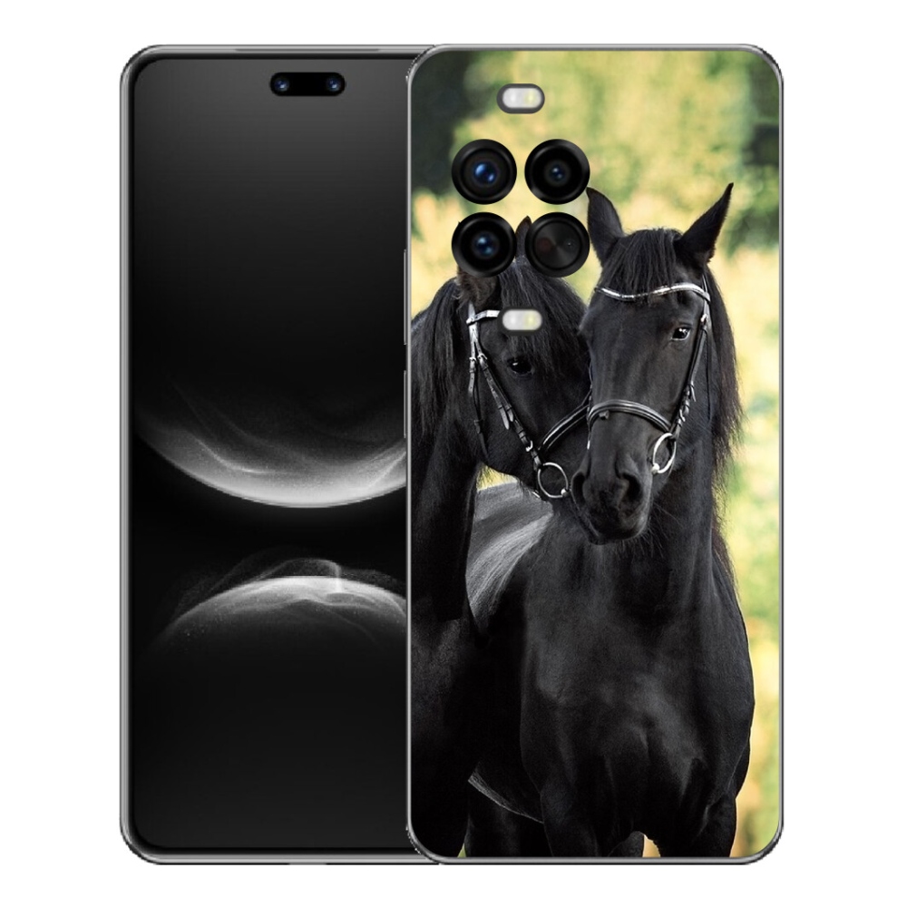 Gelový kryt mmCase na Huawei Nova 14 Pro - dva černí koně
