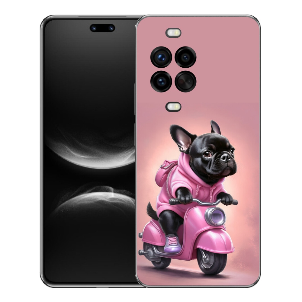 Gelový kryt mmCase na Huawei Nova 14 Pro - francouzský buldoček na skútru