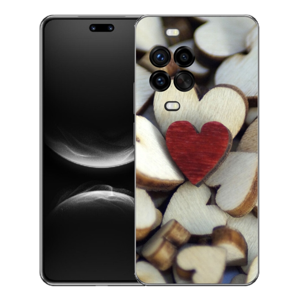 Gelový kryt mmCase na Huawei Nova 14 Pro - gravírované červené srdce 