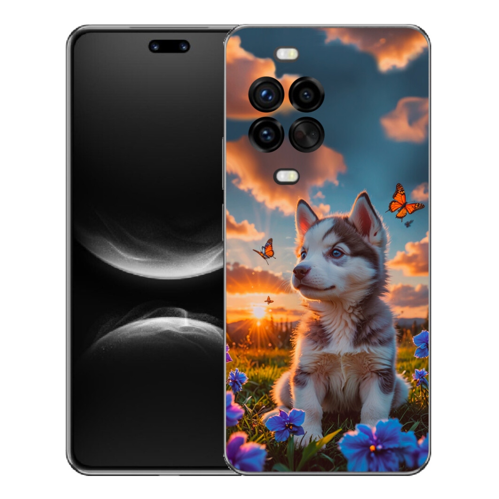 Gelový kryt mmCase na Huawei Nova 14 Pro - husky při západu slunce