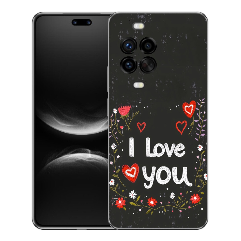 Gelový kryt mmCase na Huawei Nova 14 Pro - I love you černé pozadí