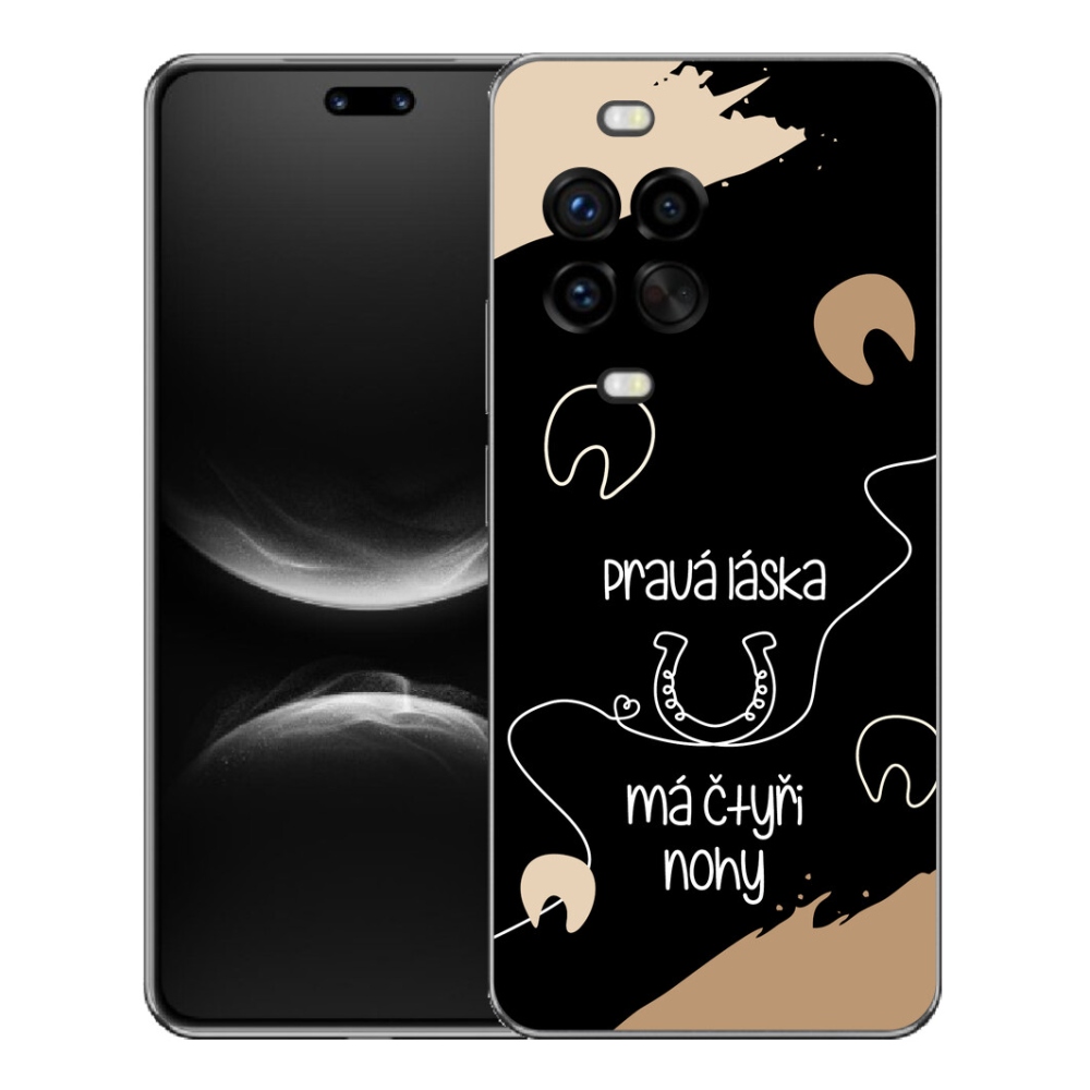 Gelový kryt mmCase na Huawei Nova 14 Pro - koňský motiv černé pozadí