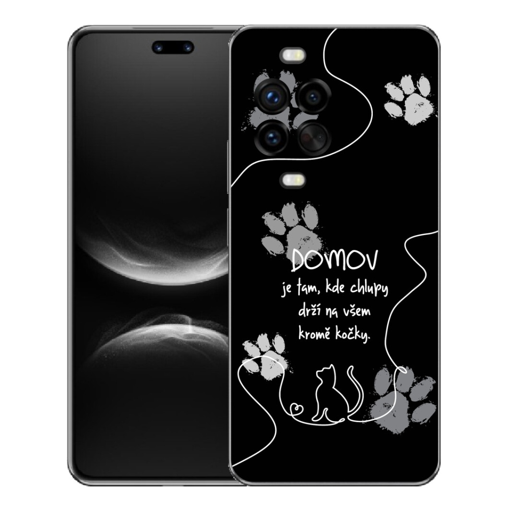 Gelový kryt mmCase na Huawei Nova 14 Pro - kočičí motiv černé pozadí
