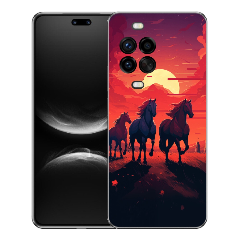 Gelový kryt mmCase na Huawei Nova 14 Pro - koně a západ slunce