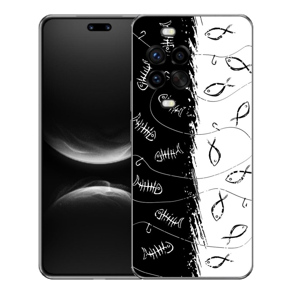 Gelový kryt mmCase na Huawei Nova 14 Pro - kostry a rybky