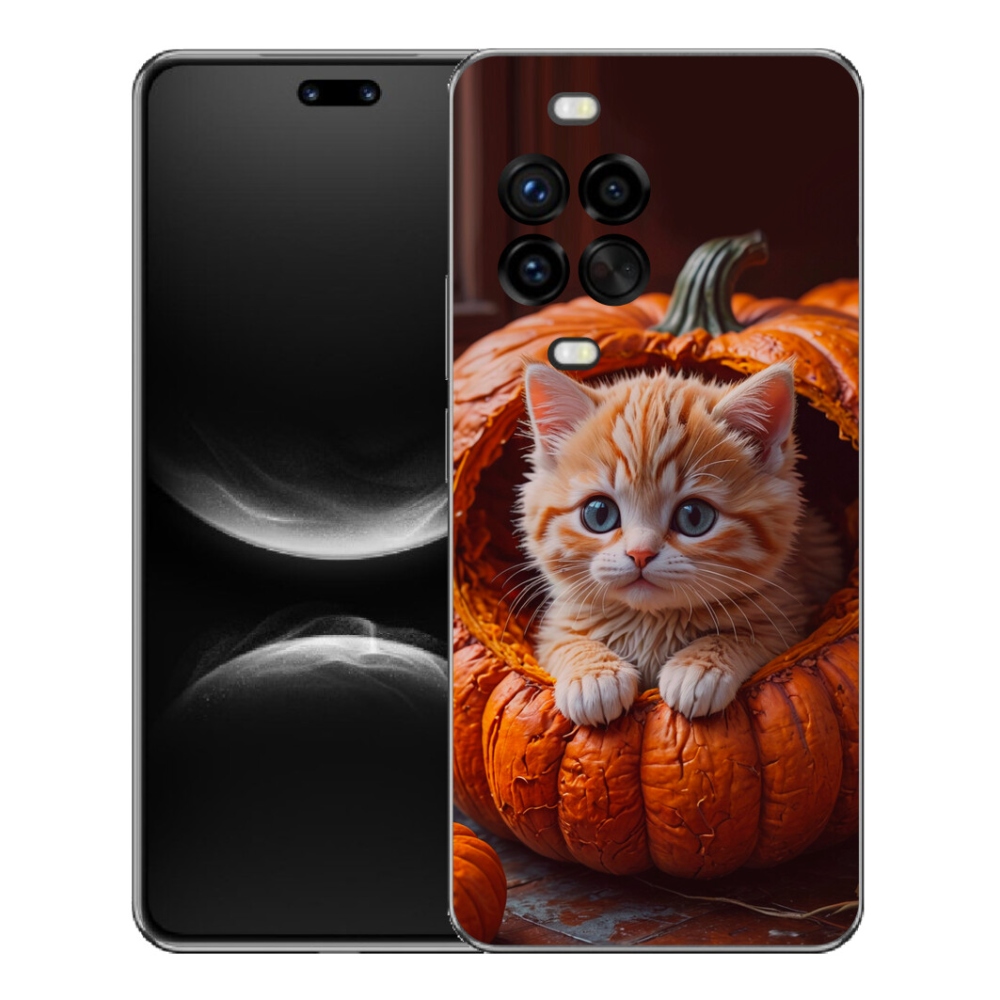 Gelový kryt mmCase na Huawei Nova 14 Pro - kotě a dýně 2
