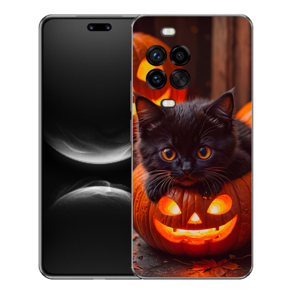 Gelový kryt mmCase na Huawei Nova 14 Pro - kotě a dýně