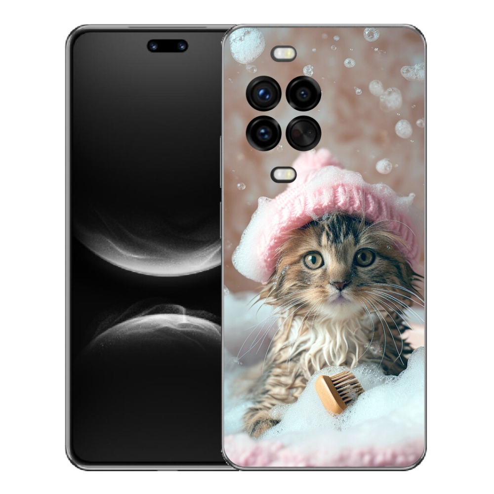 Gelový kryt mmCase na Huawei Nova 14 Pro - kotě a koupel