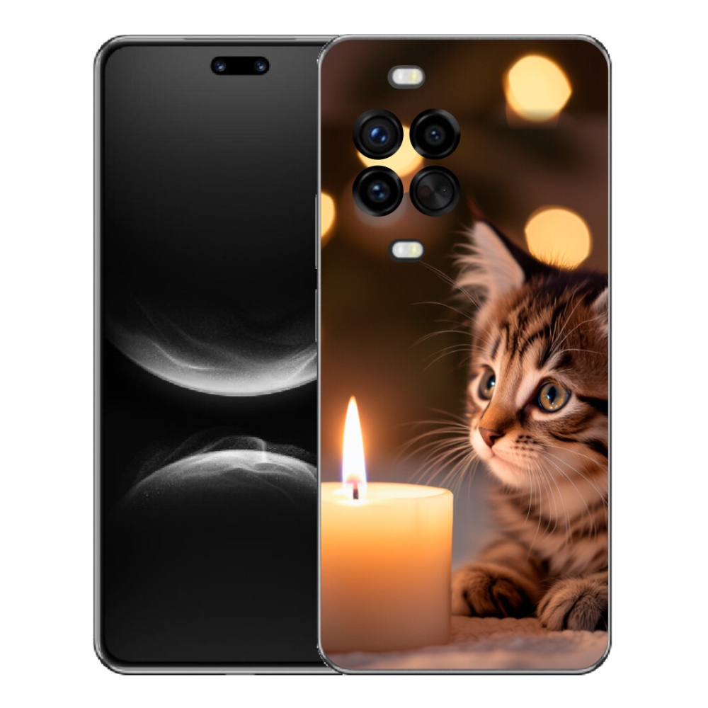 Gelový kryt mmCase na Huawei Nova 14 Pro - kotě a svíčka