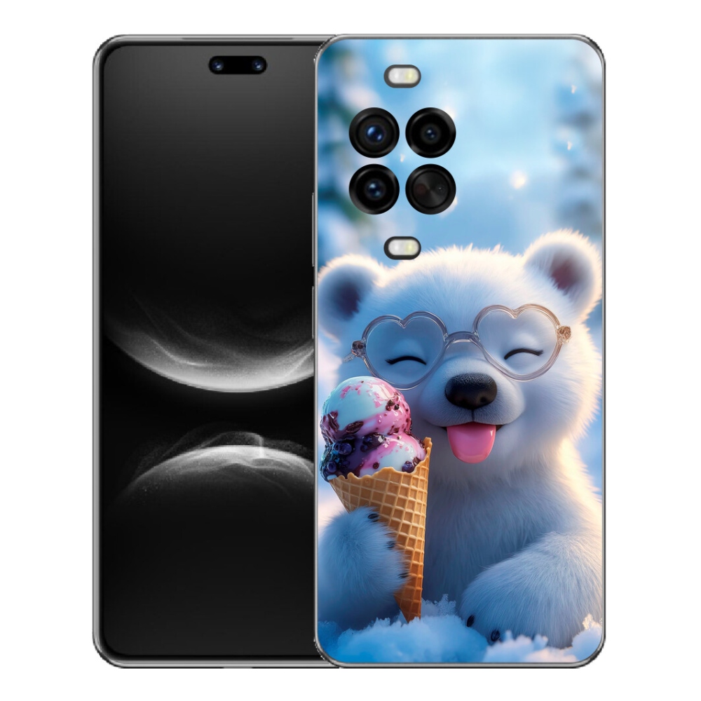 Gelový kryt mmCase na Huawei Nova 14 Pro - medvídek se zmrzlinou