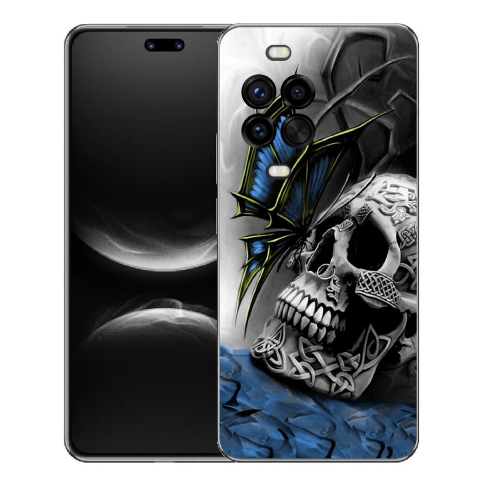 Gelový kryt mmCase na Huawei Nova 14 Pro - motýl a lebka