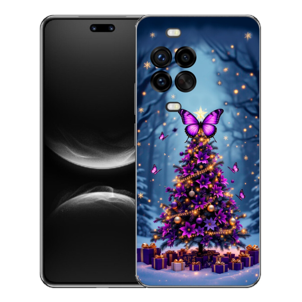Gelový kryt mmCase na Huawei Nova 14 Pro - motýlí vánoční stromek