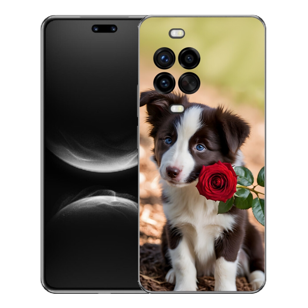 Gelový kryt mmCase na Huawei Nova 14 Pro - roztomilá border kolie s růží